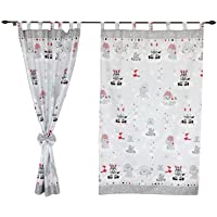 Los mejores  - TupTam Cortinas con Trabillas para Habitación Infantil- Bebê Animales Gris-Rojo- c. 155x95 cm